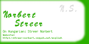 norbert streer business card